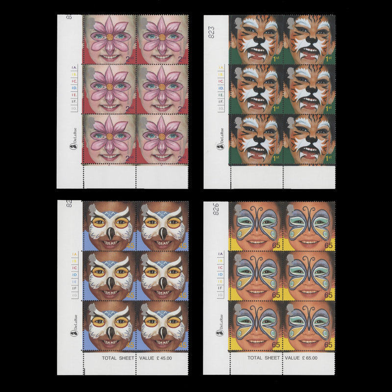 Great Britain 2001 (MNH) Face Paintings cylinder blocks