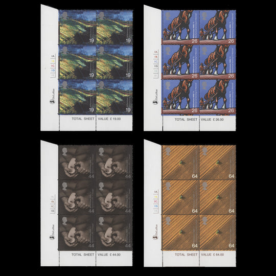 Great Britain 1999 (MNH) The Farmers' Tale cylinder dot blocks