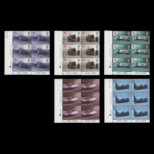 Great Britain 1998 (MNH) Land Speed Record Holders cylinder blocks