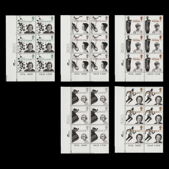 Great Britain 1996 (MNH) Famous Women cylinder blocks