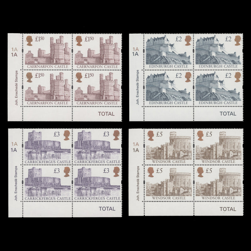 Great Britain 1997 (MNH) Castle Definitives plate 1A–1A blocks