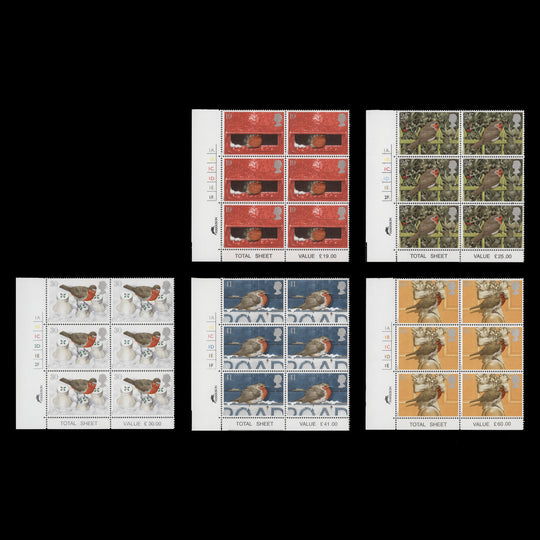 Great Britain 1995 (MNH) Christmas cylinder blocks