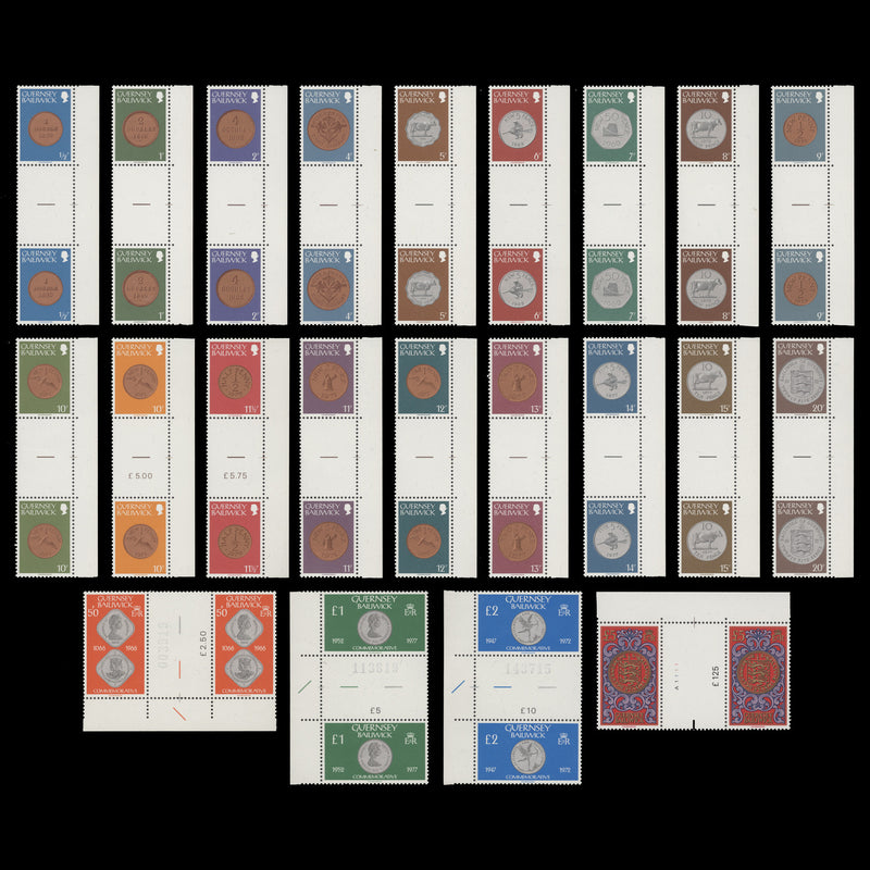 Guernsey 1979 (MNH) Coinage Definitives gutter pairs