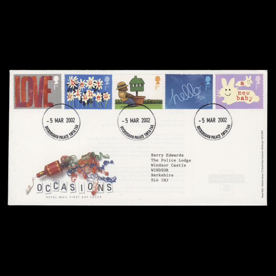 Great Britain 2002 Occasions first day cover, BUCKINGHAM PALACE