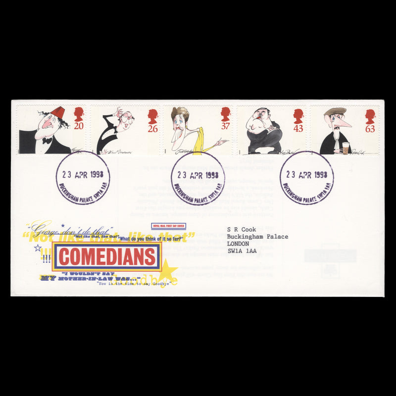 Great Britain 1998 Comedians first day cover, BUCKINGHAM PALACE