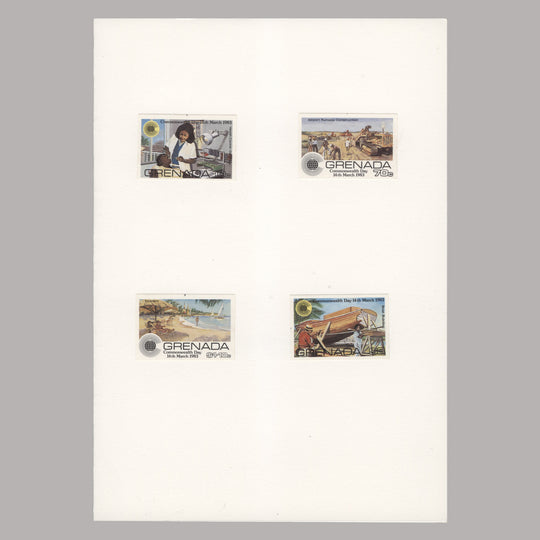 Grenada 1983 Commonwealth Day imperf proofs in presentation folder