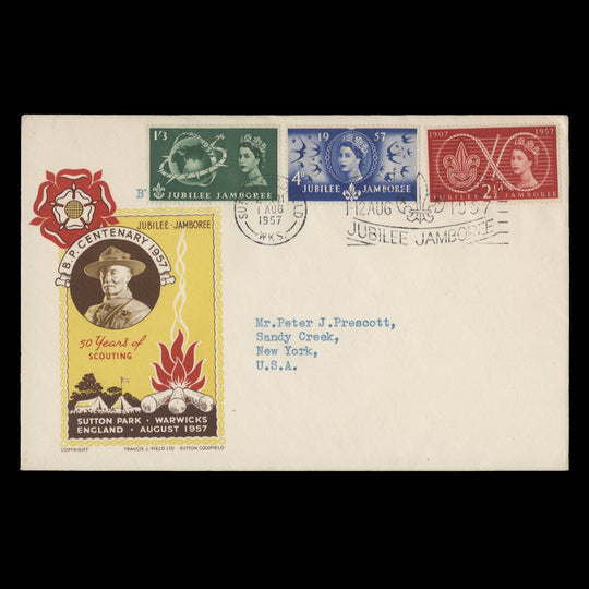 Great Britain 1957 Scout Jamboree first day cover, SUTTON COLDFIELD