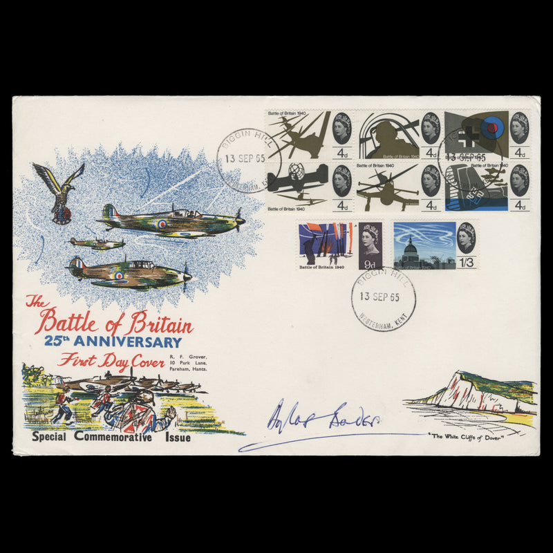 Great Britain 1965 Battle of Britain ordinary FDC signed by Douglas Bader