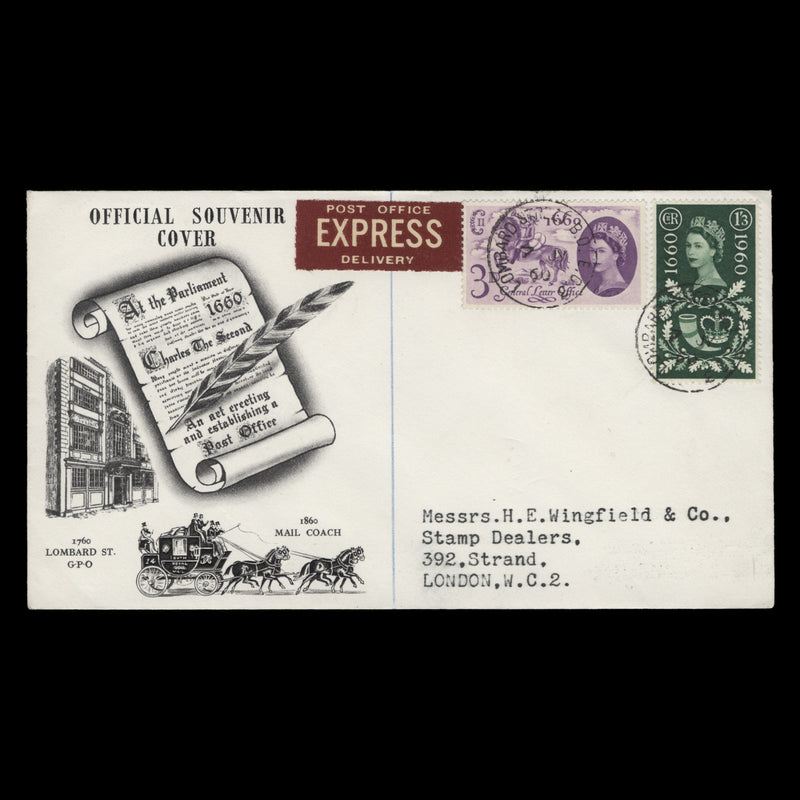 Great Britain 1960 General Letter Office first day cover, LOMBARD STREET