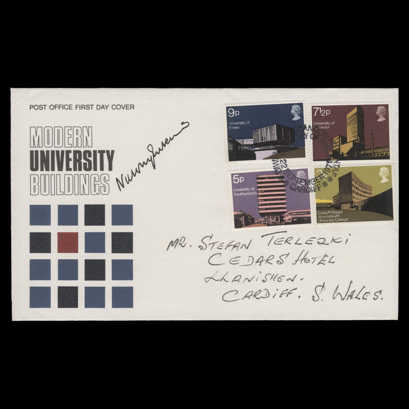 Great Britain 1971 University Buildings first day cover signed by designer