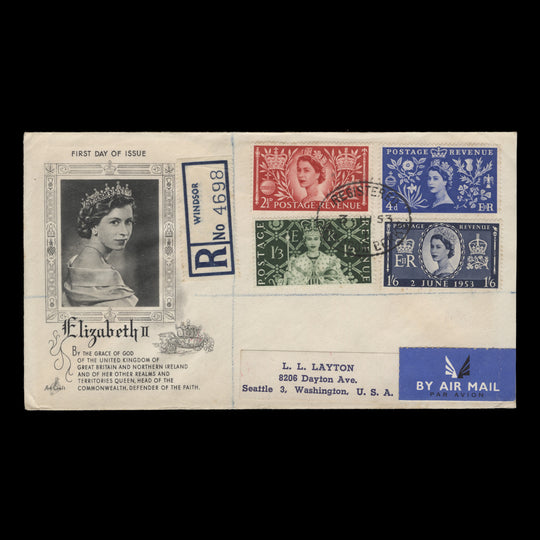 Great Britain 1953 Coronation first day cover, WINDSOR