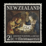 New Zealand 1968 (Variety) 2½d Christmas partially missing red