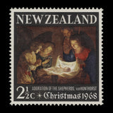 New Zealand 1968 (Variety) 2½d Christmas partially missing red