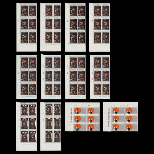 New Zealand 1970 (MNH) Christmas imprint/plate blocks