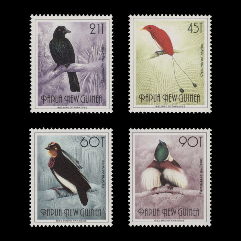 Papua New Guinea 1993 (MNH) Birds of Paradise definitives, 'T' values