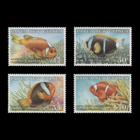 Papua New Guinea 1987 (MNH) Anemonefish set