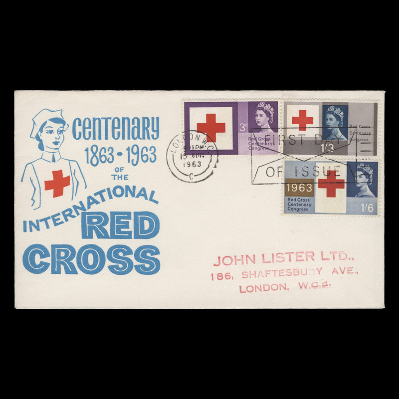 Great Britain 1963 (FDC) Red Cross Centenary phosphor, LONDON