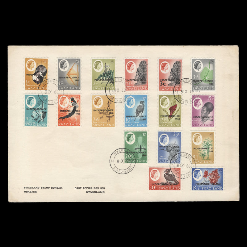 Swaziland 1968 Independence Provisionals first day cover, MBABANE