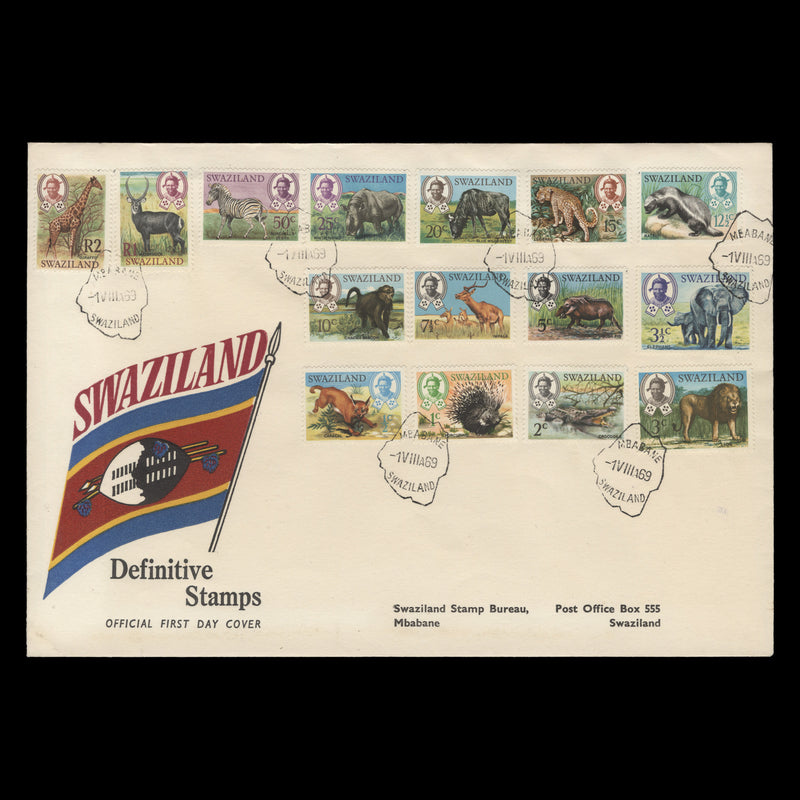 Swaziland 1969 Wildlife Definitives first day cover, MBABANE