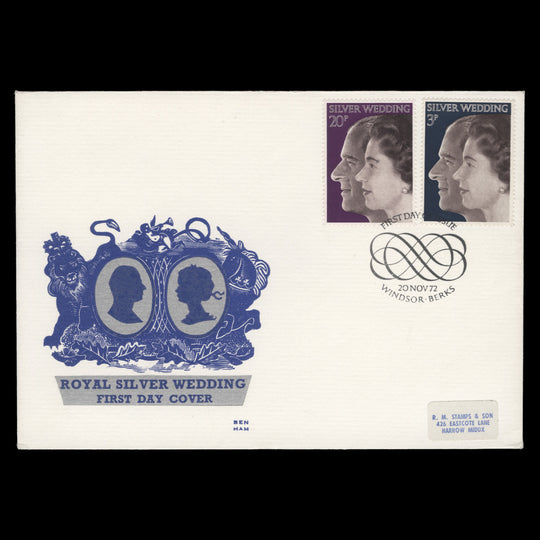 Great Britain 1972 Royal Silver Wedding first day cover, WINDSOR