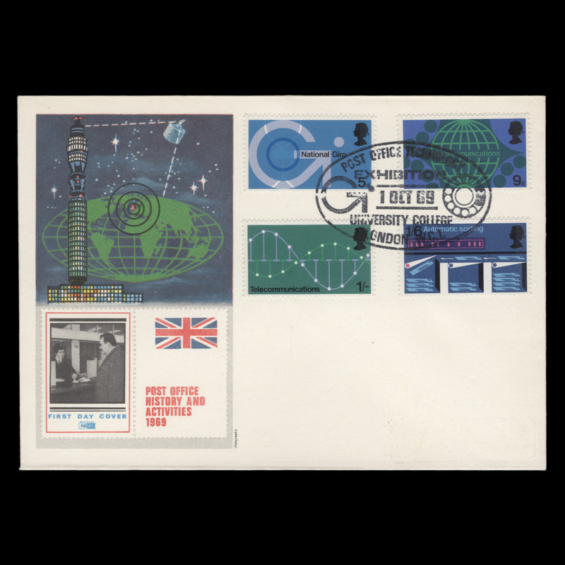 Great Britain 1969 Post Office Technology first day cover, UNIVERSITY COLLEGE