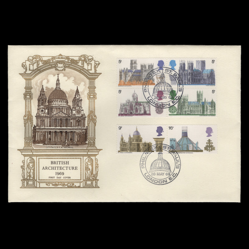 Great Britain 1969 Cathedrals first day cover, PHILATEX