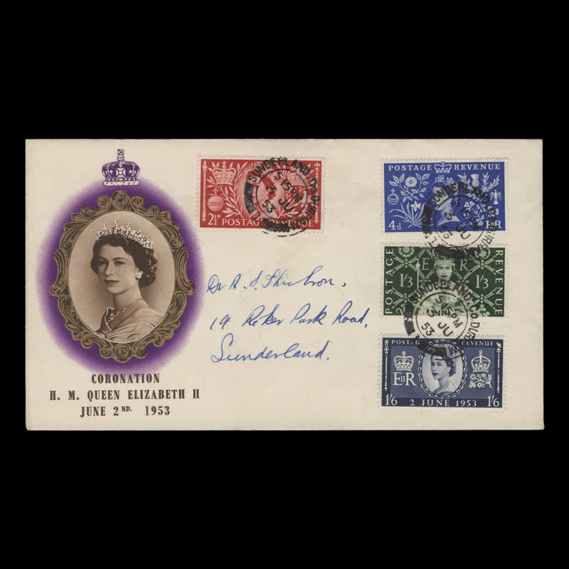 Great Britain 1953 Coronation first day cover, SUNDERLAND