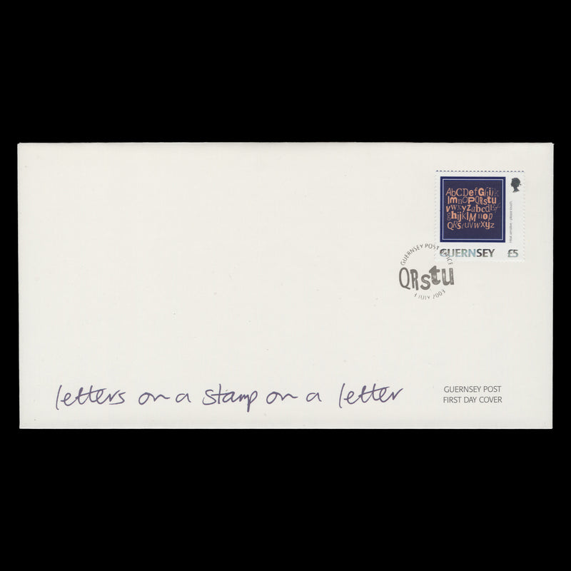 Guernsey 2003 £5 Letters on a Stamp on a Letter first day cover