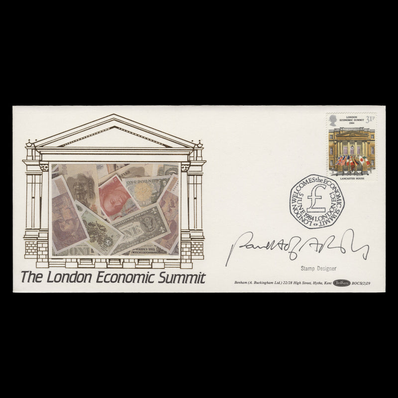 Great Britain 1984 London Economic Summit FDC signed by designer