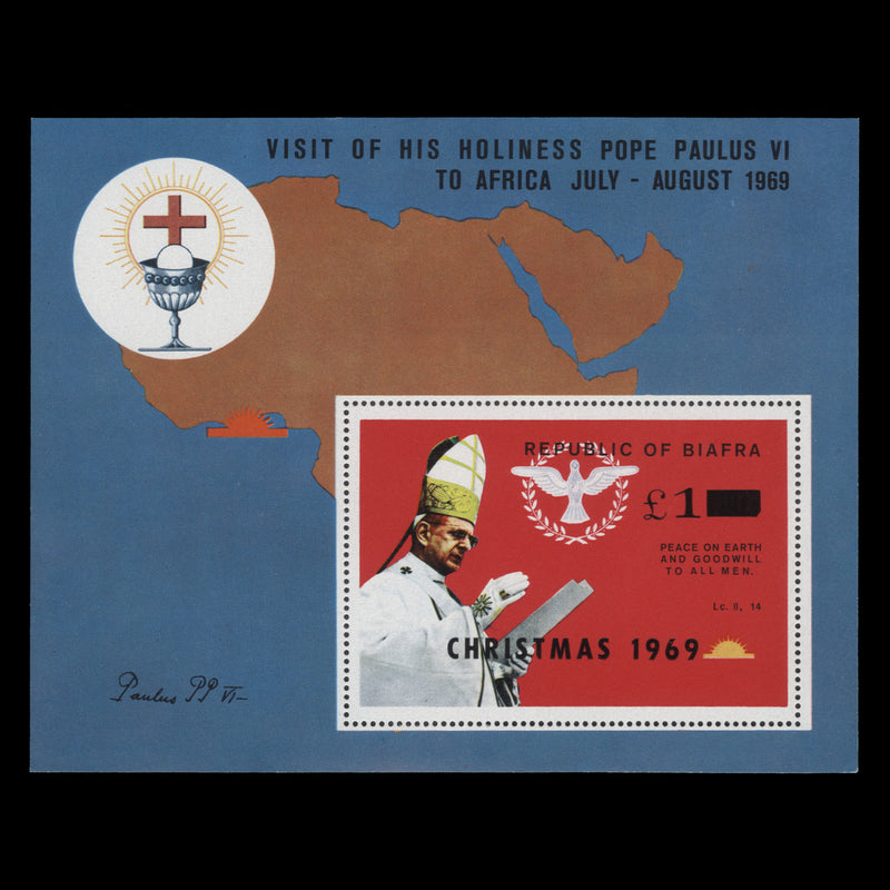 Biafra 1969 (MNH) £1/10s Christmas miniature sheet