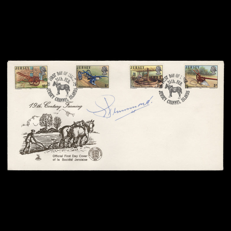Jersey 1975 Ninteenth-Century Farming first day cover signed by designer
