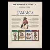 Jamaica 1975 Christmas original imperf proofs on presentation cards
