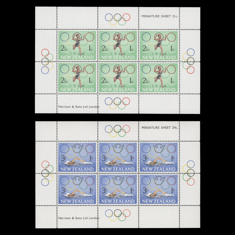 New Zealand 1968 (MNH) Olympic Games, Mexico miniature sheets