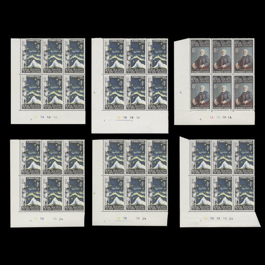 New Zealand 1967 (MNH) Royal Society Centenary plate blocks