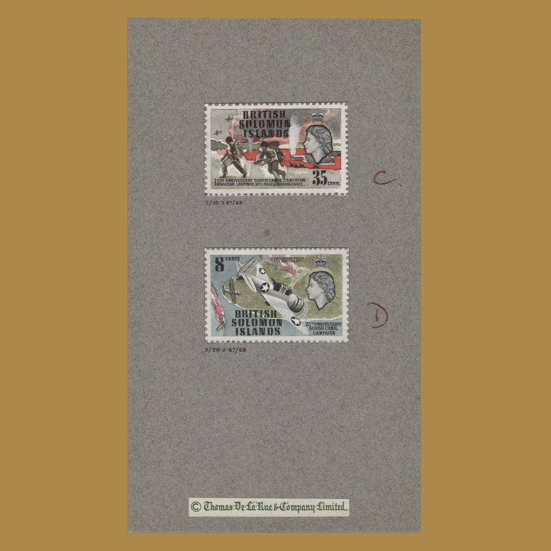 Solomon Islands 1967 Guadalcanal Campaign Anniversary unadopted artwork