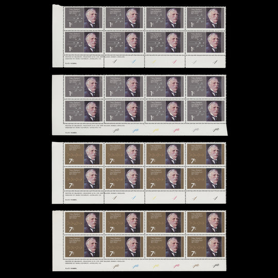 New Zealand 1971 (MNH) Rutherford Centenary imprint/plate blocks