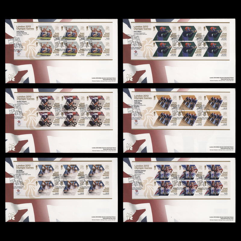 Great Britain 2012 British Olympic Gold Medal Winners first day covers