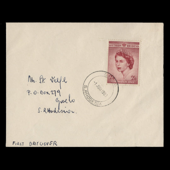 Southern Rhodesia 1953 (FDC) 2s6d Coronation, GWELO