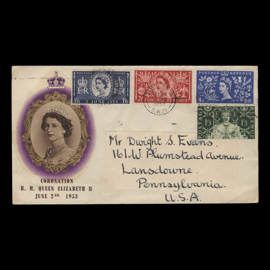Great Britain 1953 Coronation first day cover, WIMBLEDON