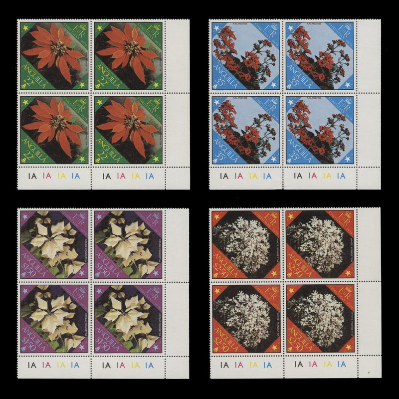 Anguilla 1979 (MNH) Christmas Flowers plate blocks