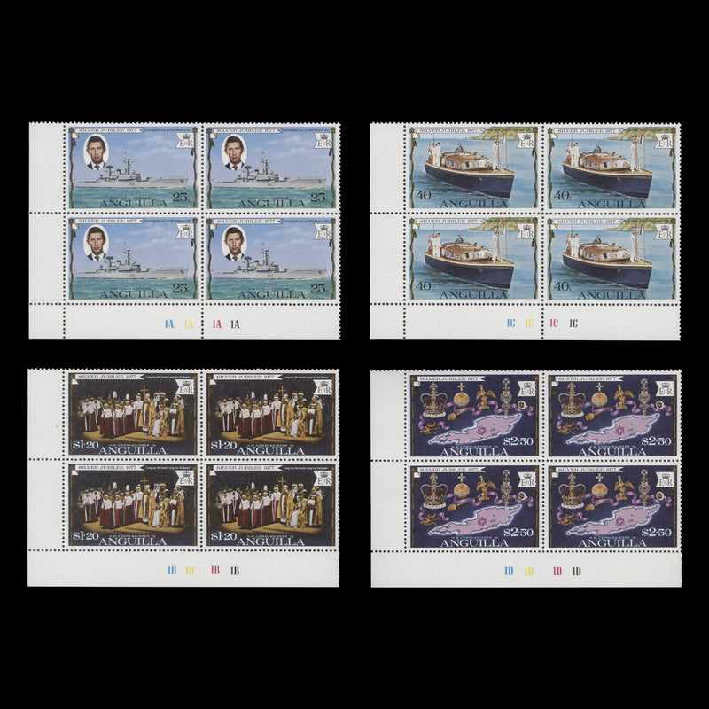 Anguilla 1977 (MNH) Silver Jubilee plate blocks