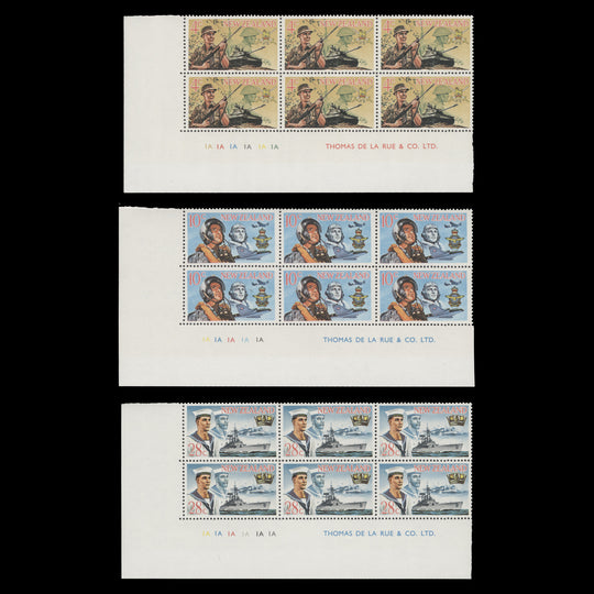 New Zealand 1968 (MNH) Armed Services imprint/plate blocks