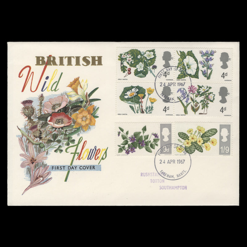 Great Britain 1967 British Wild Flowers ordinary first day cover, FAREHAM