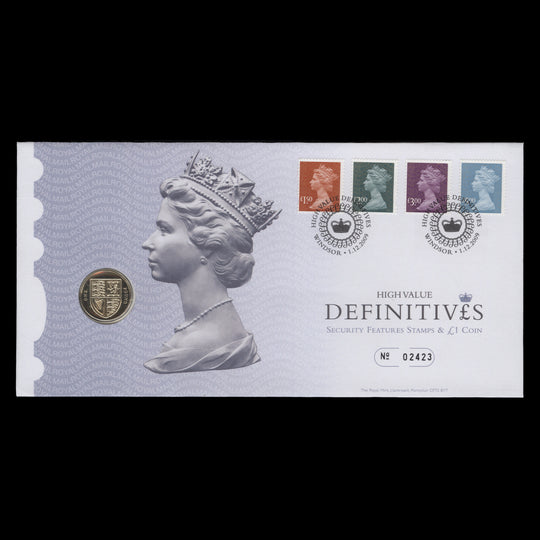 Great Britain 2009 High Value Security Definitives souvenir coin cover