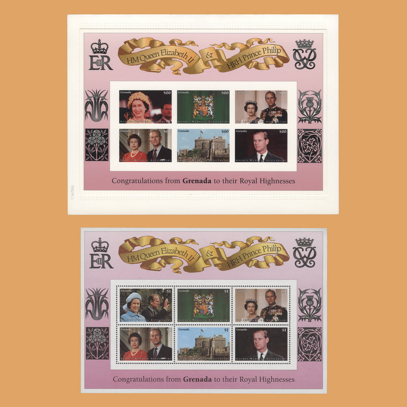 Grenada 1997 Royal Golden Wedding cromalin proof sheetlet