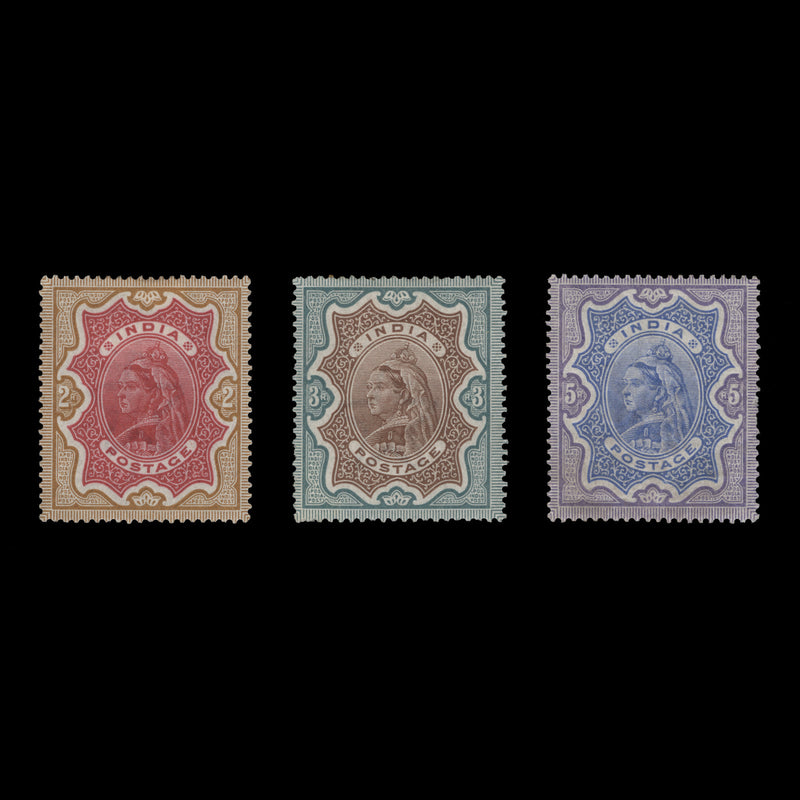India 1895 Queen Victoria High Value Definitives