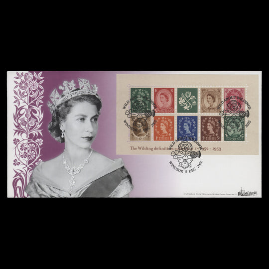 Great Britain 2002 Wilding Definitives miniature sheet FDC, WINDSOR