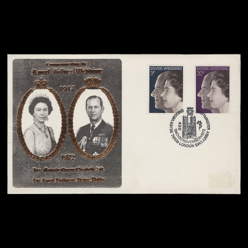 Great Britain 1972 Royal Silver Wedding first day cover, WESTMINSTER ABBEY