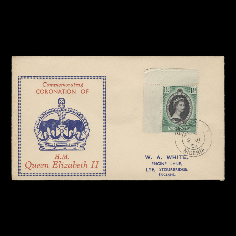 Nigeria 1953 (FDC) 1½d Coronation, EBUTE METTA