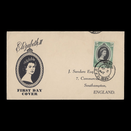Nigeria 1953 (FDC) 1½d Coronation, LAGOS